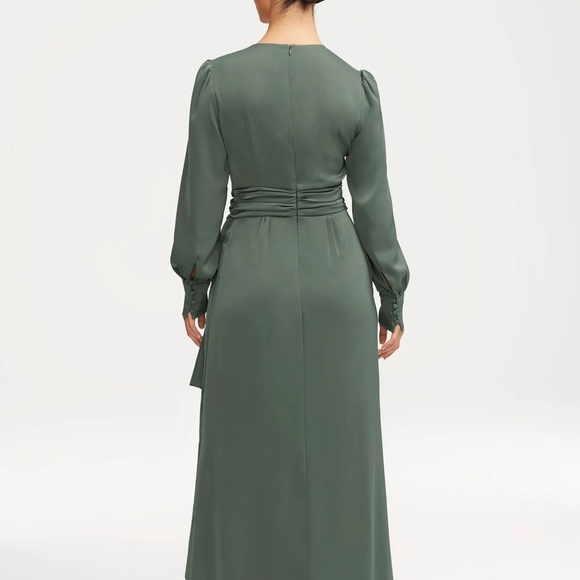 Veiled Collection Anabelle Pleated Waist Ruffle Maxi Dress in Sand Dollar - Picture 4 of 4